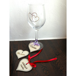 Jmenovka- srdce na skleničku