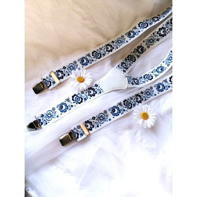 kšandy, šle - folklor modrobílé