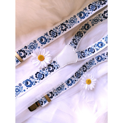 kšandy, šle - folklor modrobílé