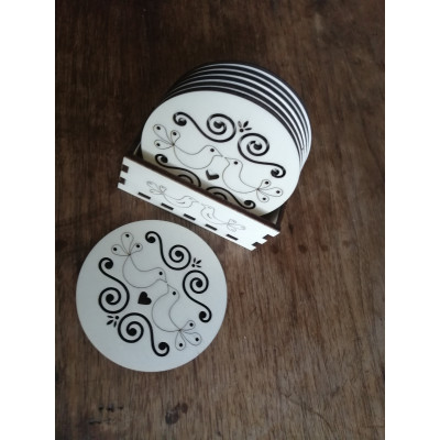 podtácek folkorní motiv- sada 6ks