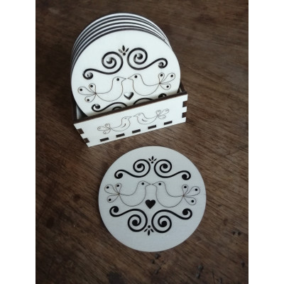 podtácek folkorní motiv- sada 6ks