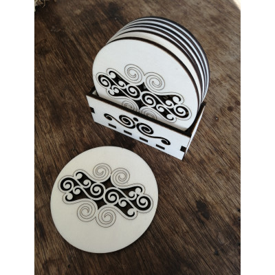 podtácek ornament 2 - sada 6ks