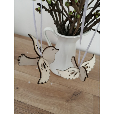 Ptáček dřevěný 3D výřez