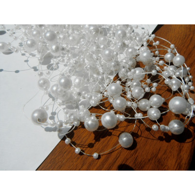 Perličky na silonu- bílé