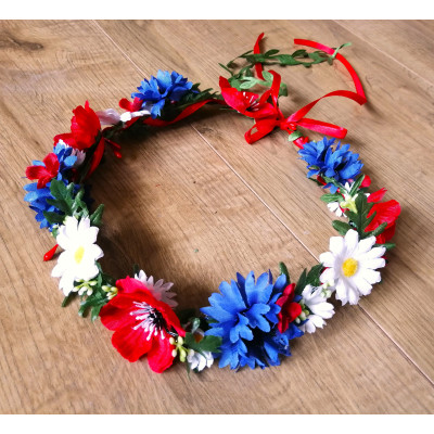 věneček květinový folkorní do vlasů ke kroji