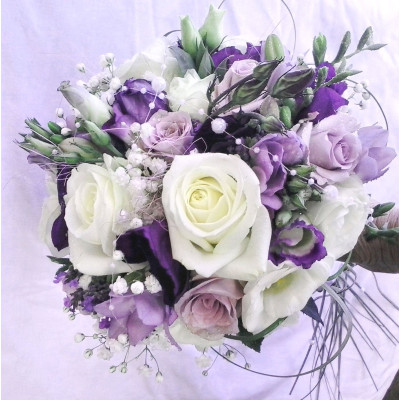 svatební kytice- fialové tóny
