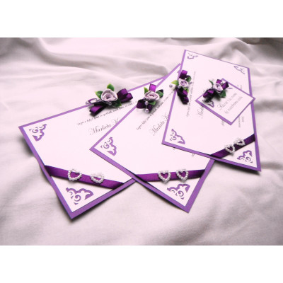 luxusní svatební oznámení "fialové ornamenty"