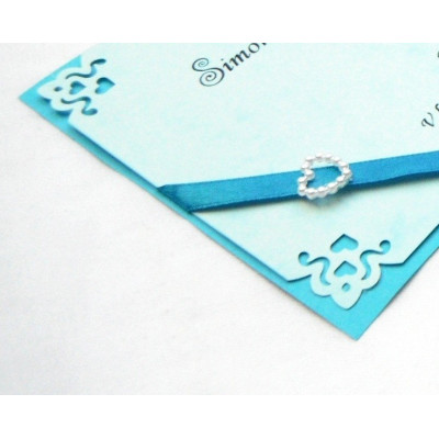 luxusní svatební oznámení "modré ornamenty"