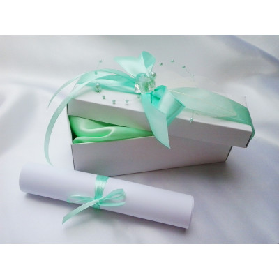 Svatební oznámení v krabičce mentolové