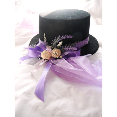 autokorsáž- černý cylindr levandulový +šerpa